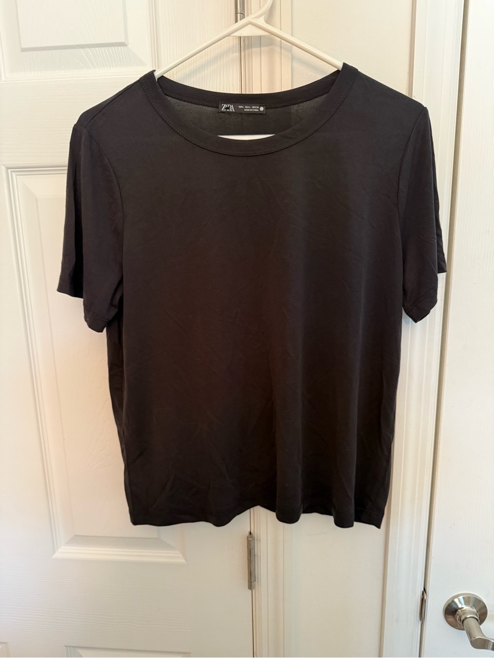 Zara Black Short Sleeve Crewneck Tee